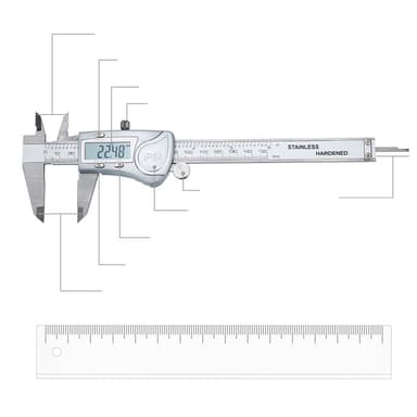 Digitalt Skjutmått 150mm/6 tum IPX54 vattentätt silver