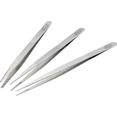 Vigor V1438 Pincett-set 3 delar Flat-rund, Trubbig,