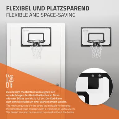 Basketkorg set 3 bollar 45,5x30,5 cm svart tillverkad av nylon och plast