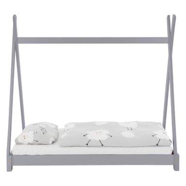 ML Design BedTipi 80 x 160 cm spjälram, ljusgrå