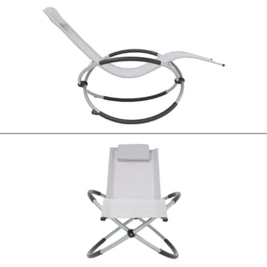 Gungstol med nackstöd 155x45x125 cm Cream Aluminium polyesterbelagd