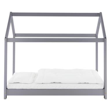 ML Design Bäddsäng 80x160cm med sänghimmel och slitsad ram