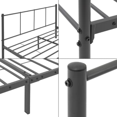 ML-Design Metallsäng 120x200cm med stålram, antracit
