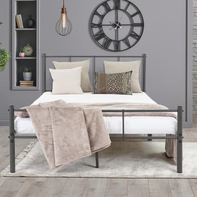 ML-Design Metallsäng 120x200cm med stålram, antracit