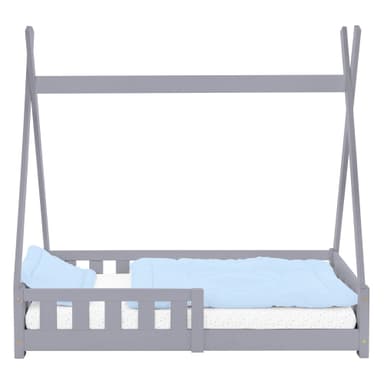 Barnsäng med madrass 70x140 cm ljusgrå