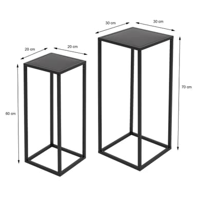 ML Design blomställning 2, svart, 20x60x20/30x70x30cm