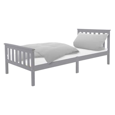 Säng med spjälram 90x200cm Ljusgrå furu ML-Design