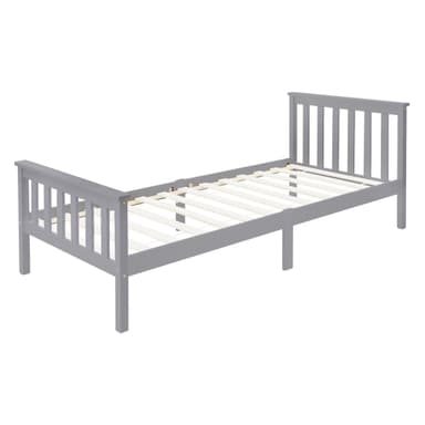 Säng med spjälram 90x200 cm Ljusgrå furu ML-Design