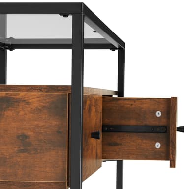tectake Konsolbord Reading 101,5x41,5x80,5cm - Industriellt mörkt trä, rustikt