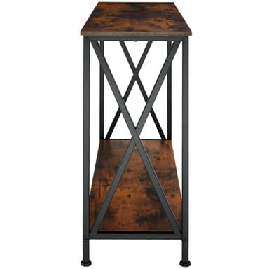 tectake Konsolbord Tacoma 100x35x80,5cm - Industriellt mörkt trä, rustikt