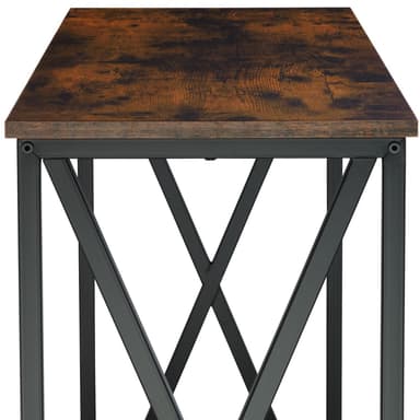 tectake Konsolbord Tacoma 100x35x80,5cm - Industriellt mörkt trä, rustikt