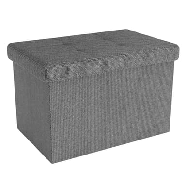 Hopfällbar Sittpall 49x30x30 cm Fotstöd (grå)