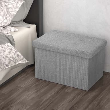 Hopfällbar Sittpall 49x30x30 cm Fotstöd (grå)