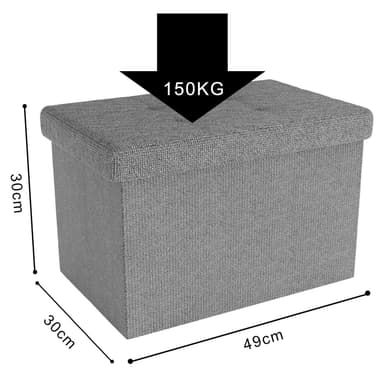 Hopfällbar Sittpall 49x30x30 cm Fotstöd (grå)