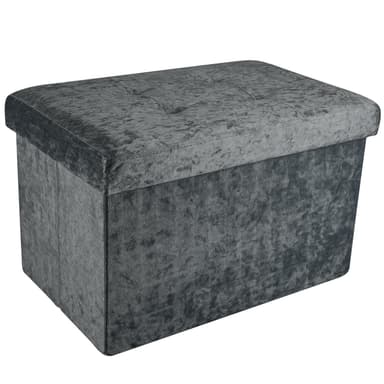 Hopfällbar Sittpall Bänk 49x30x30cm Fotstöd (grå)