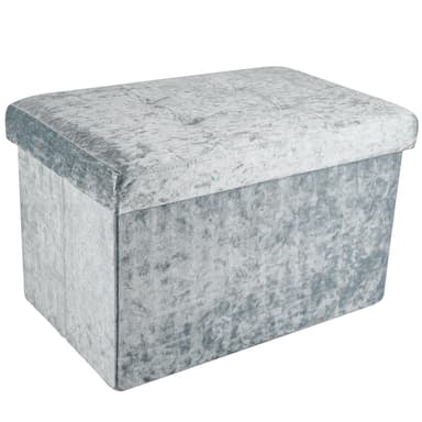 Hopfällbar Sittpall Bänk 49x30x30cm Fotstöd (blå)