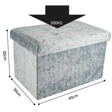 Hopfällbar Sittpall Bänk 49x30x30cm Fotstöd (blå)