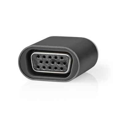Nedis USB-C™ Adapter | USB 3.2 Gen 1 | USB-C™ Hane | VGA hona 15p | Full HD 1080p | Rund | Nickelplaterad | Grå / Svart | Kuvert