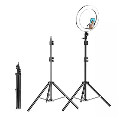 LED ringlampa med stativ för foto och selfies - 210 cm