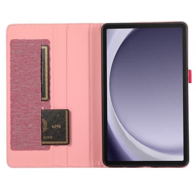 Samsung Galaxy Tab A9+ Vikbart fodral korthållare Tygtextur
