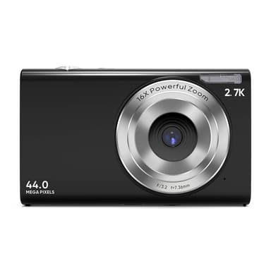 Digitalkamera 2.7K/44MP/16x Zoom/Anti-Shake/Webcam Svart