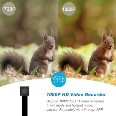 Smartphone-anslutning Fjärrstyrd Spion Kamera HD 1080P trådlös