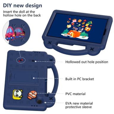Till Samsung Galaxy Tab A9 EVA Foam Stand Skal Fodral - MörkBlå