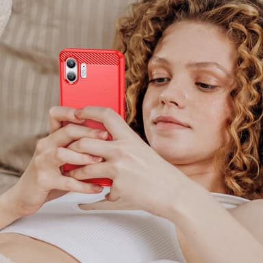 SKALO Nothing Phone (2) Armor Carbon Stöttåligt TPU-skal - Röd