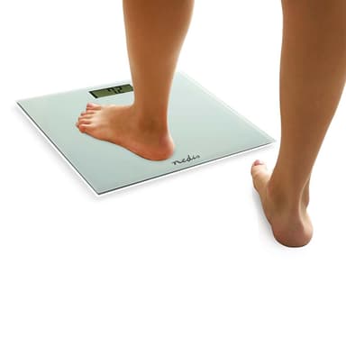 Nedis Personvåg | Digital | Vit | Härdat Glas | Maximal vägningskapacitet: 150 kg