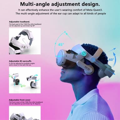 Meta Quest 3 FIIT VR T300 Plus Pannband Frontskydd Hörselkåpor