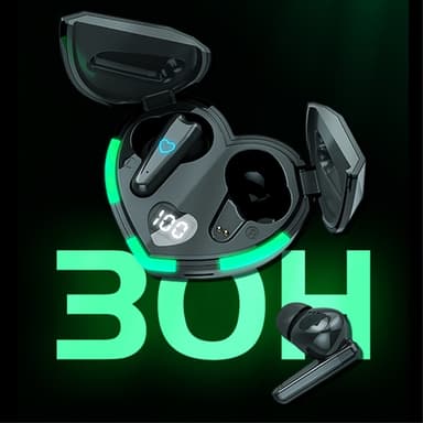 Bluetooth 5.3 In-Ear Hörlurar + Hjärta Laddningsfodral - Svart