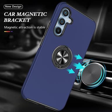 Samsung Galaxy S24+ Hybrid skal med Finger Ring - MörkBlå