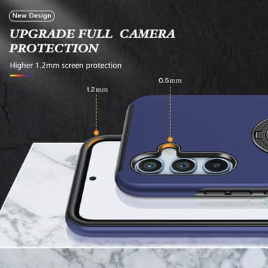 Samsung Galaxy S24+ Hybrid skal med Finger Ring - MörkBlå