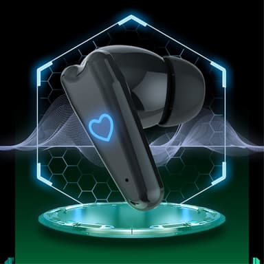 Bluetooth 5.3 In-Ear Hörlurar + Hjärta Laddningsfodral - Svart