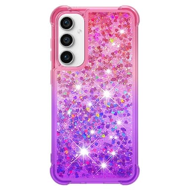 SKALO Samsung S23 FE Kvicksand Glitter Hjärtan TPU-skal - Rosa-Lila