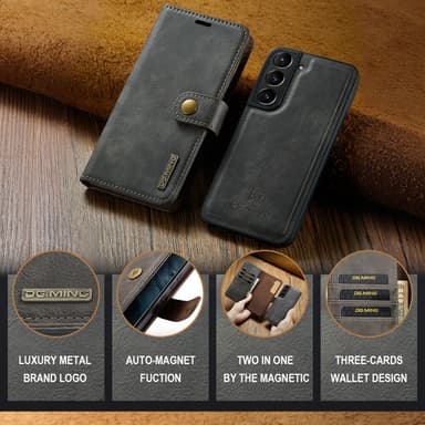 DG MING Samsung S24+ 2-i-1 Magnet Plånboksfodral - Grå