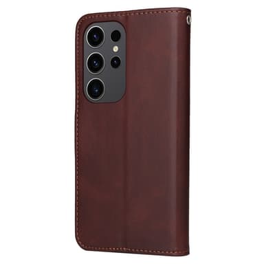 SKALO Samsung S24 Ultra PU-Läder Plånboksfodral - Brun