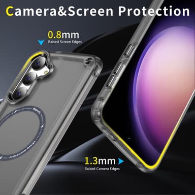 SKALO Samsung S24 Transparent TPU Magnet/Metall Skal - Svart