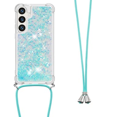 SKALO Samsung S24 Kvicksand Glitter Mobilhalsband - Turkos