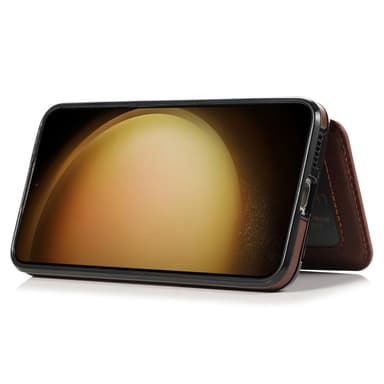 SKALO Samsung S24 PU Läder Skal med Plånbok - Brun