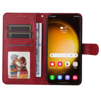 SKALO Samsung S24 Ultra PU-Läder Plånboksfodral - Röd