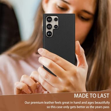 SKALO Samsung S24 Ultra Carbon Fiber TPU-skal - Svart