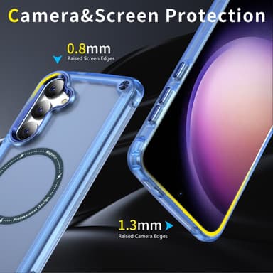 SKALO Samsung S24 Transparent TPU Magnet/Metall Skal - Blå