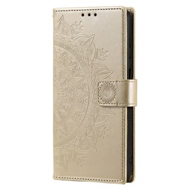 SKALO Samsung S24 Mandala Plånboksfodral - Guld