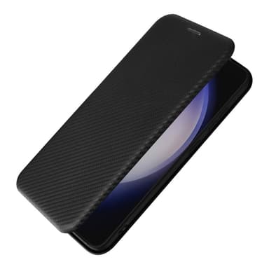 SKALO Samsung S24+ Carbon Fiber Plånboksfodral - Svart