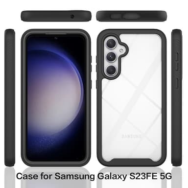 SKALO Samsung S23 FE Shockproof Clear Hybrid Skal - Svart