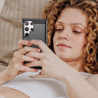 SKALO Samsung S24 Ultra Armor Carbon Stöttåligt TPU-skal - Svart