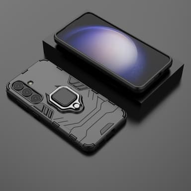 SKALO Samsung S24 Armor Hybrid Metallring skal - Svart