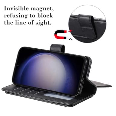 SKALO Samsung S23 FE 10-FACK Plånboksfodral - Svart