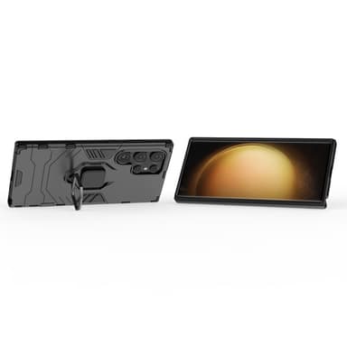 SKALO Samsung S24 Ultra Armor Hybrid Metallring skal - Svart